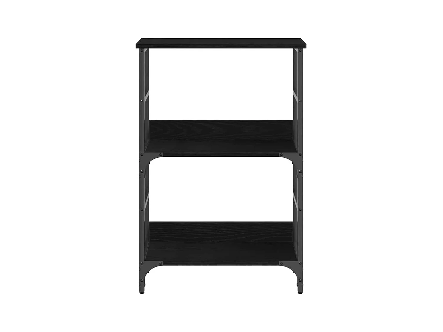 Libreria | Scaffale | Mobile di stoccaggio Nero Rovere 50x33x82 cm Legno ingegnerizzato e Acciaio