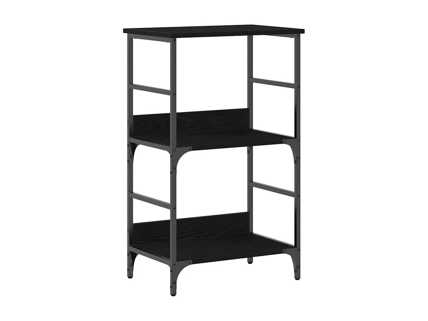 Bibliothèque | Etagère de rangement | Meuble de rangement Chêne Noir 50x33x82 cm Bois d'ingénierie et Acier