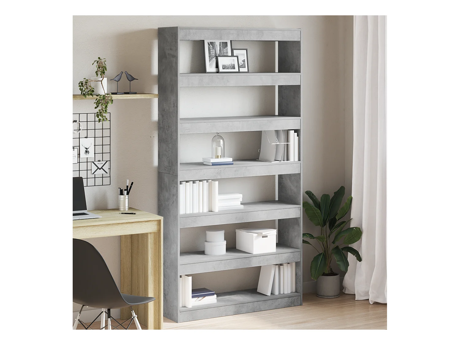 Bibliothèque | Etagère de rangement | Meuble de rangement Grise Bois d'ingénierie 100 x 30 x 198 cm Étagère