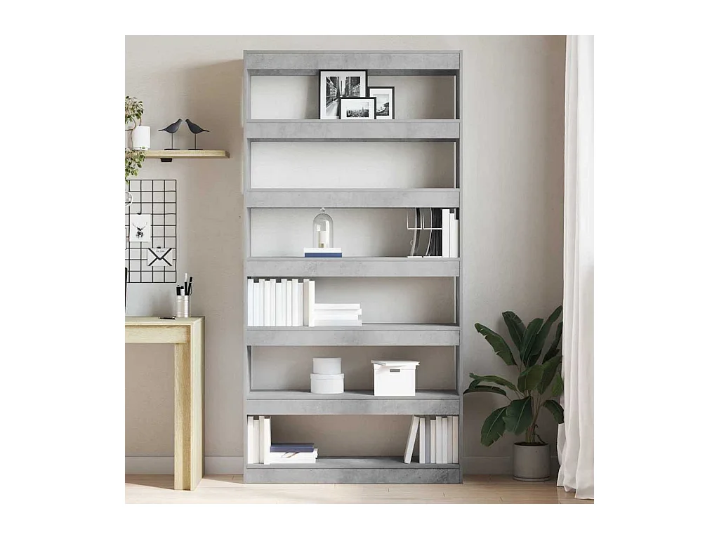 Bibliothèque | Etagère de rangement | Meuble de rangement Grise Bois d'ingénierie 100 x 30 x 198 cm Étagère