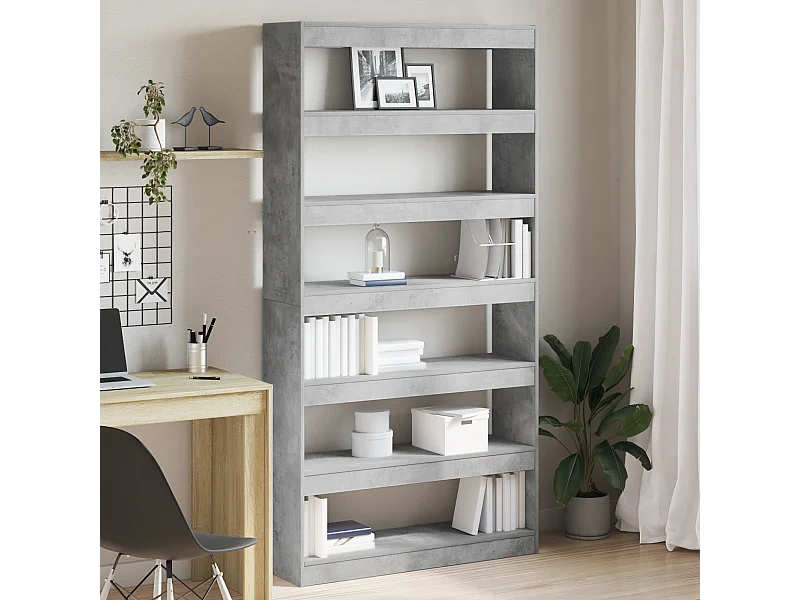 Bibliothèque | Etagère de rangement | Meuble de rangement Grise Bois d'ingénierie 100 x 30 x 198 cm Étagère