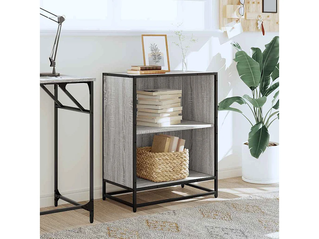 Libreria | Scaffale | Mobile di stoccaggio Grigio Sonoma 60x35x76 cm in Legno Multistrato
