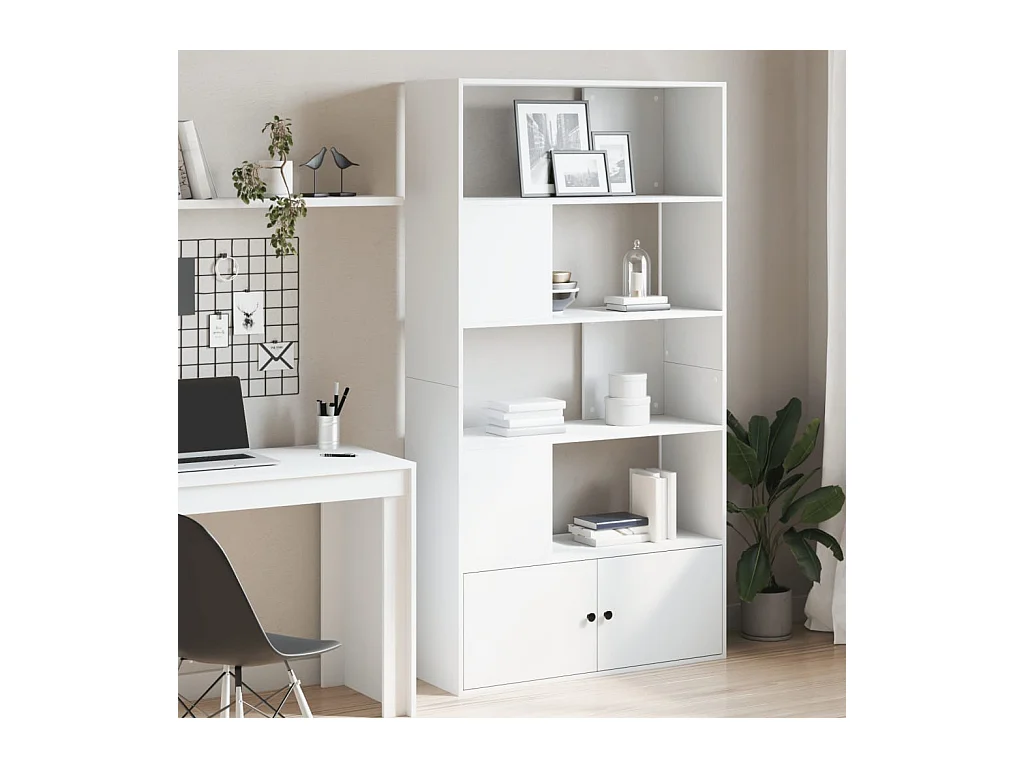 Bibliothèque | Etagère de rangement | Meuble de rangement blanc 100x36x189 cm bois d'ingénierie