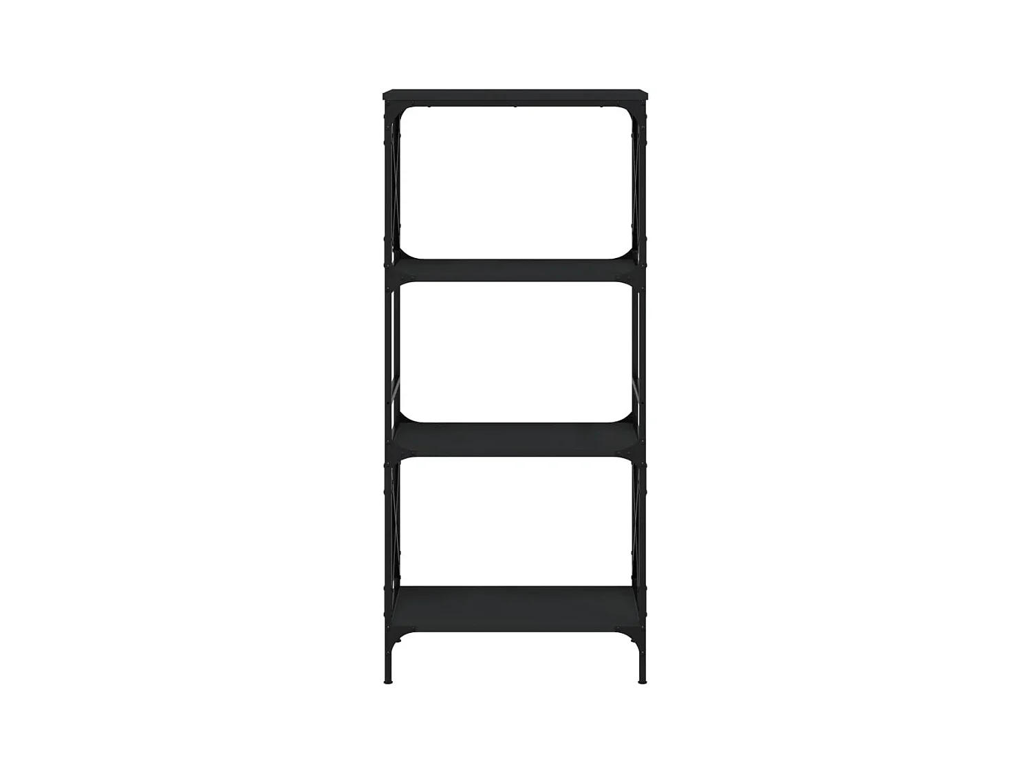 Bibliothèque | Etagère de rangement | Meuble de rangement à 4 niveaux noir 59x35x132 cm bois d'ingénierie