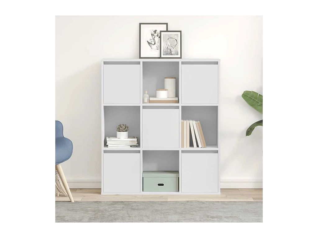 Bibliothèque | Etagère de rangement | Meuble de rangement blanc 89x24x101,5 cm bois d'ingénierie