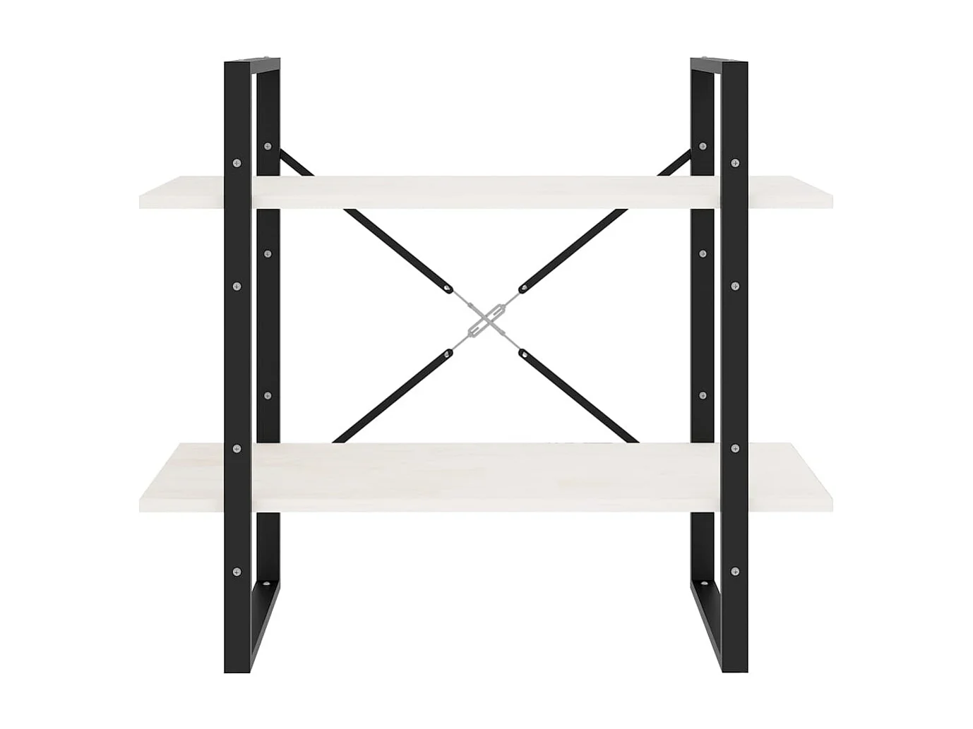 Bibliothèque | Etagère de rangement | Meuble de rangement à 2 niveaux Blanc 80x30x70 cm Bois de pin massif