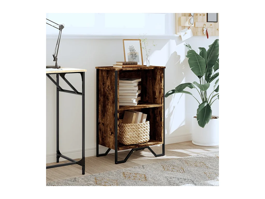 Bibliothèque | Etagère de rangement | Meuble de rangement chêne fumé 50x31x74,5 cm bois d'ingénierie