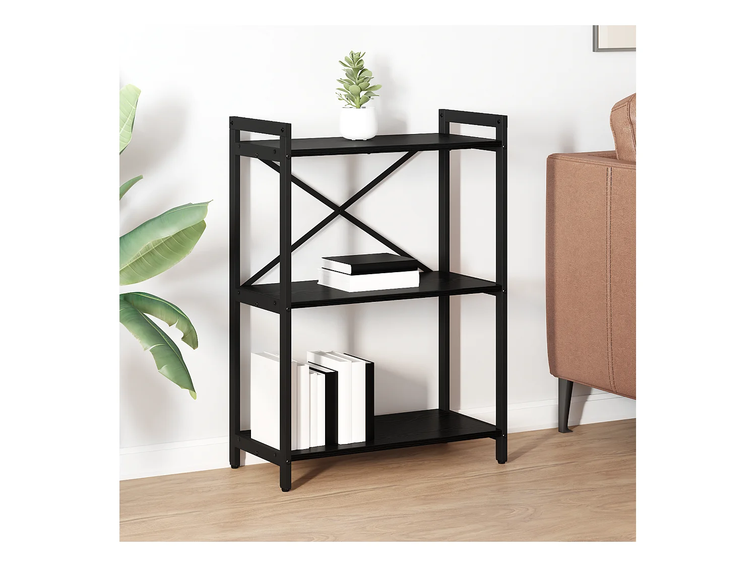 Libreria | Scaffale | Mobile di stoccaggio Rovere nero 60 x 30 x 83 cm Legno multistrato