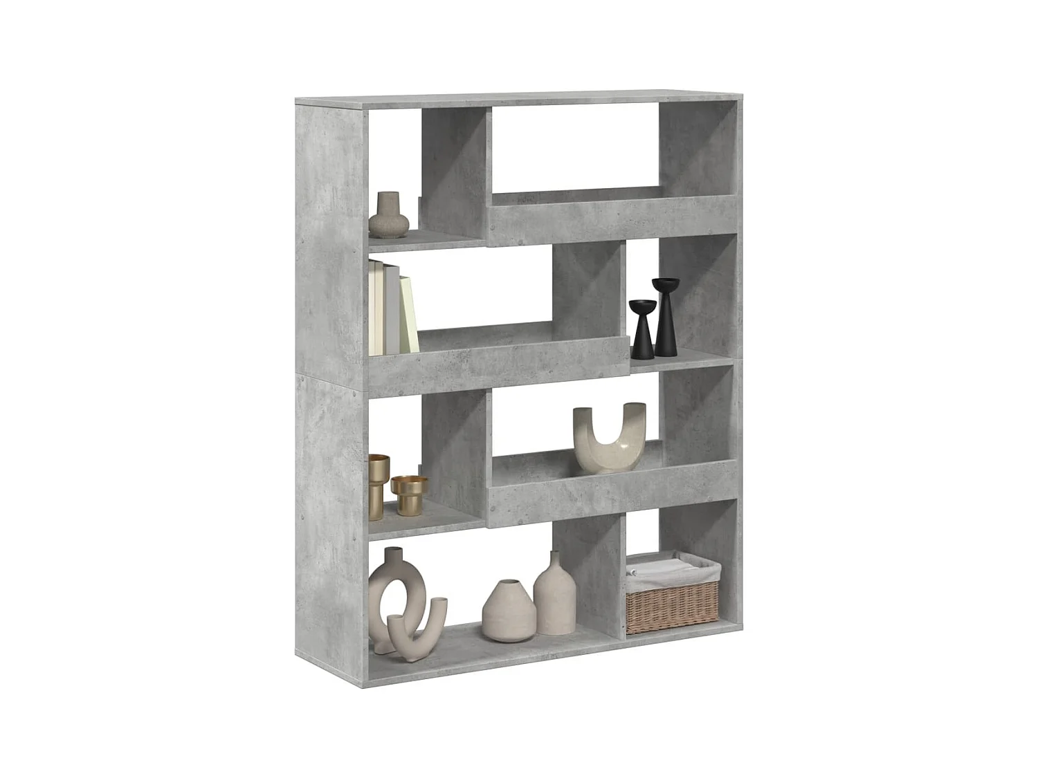 Bibliothèque | Etagère de rangement | Meuble de rangement gris béton 100x33x125,5 cm bois d'ingénierie