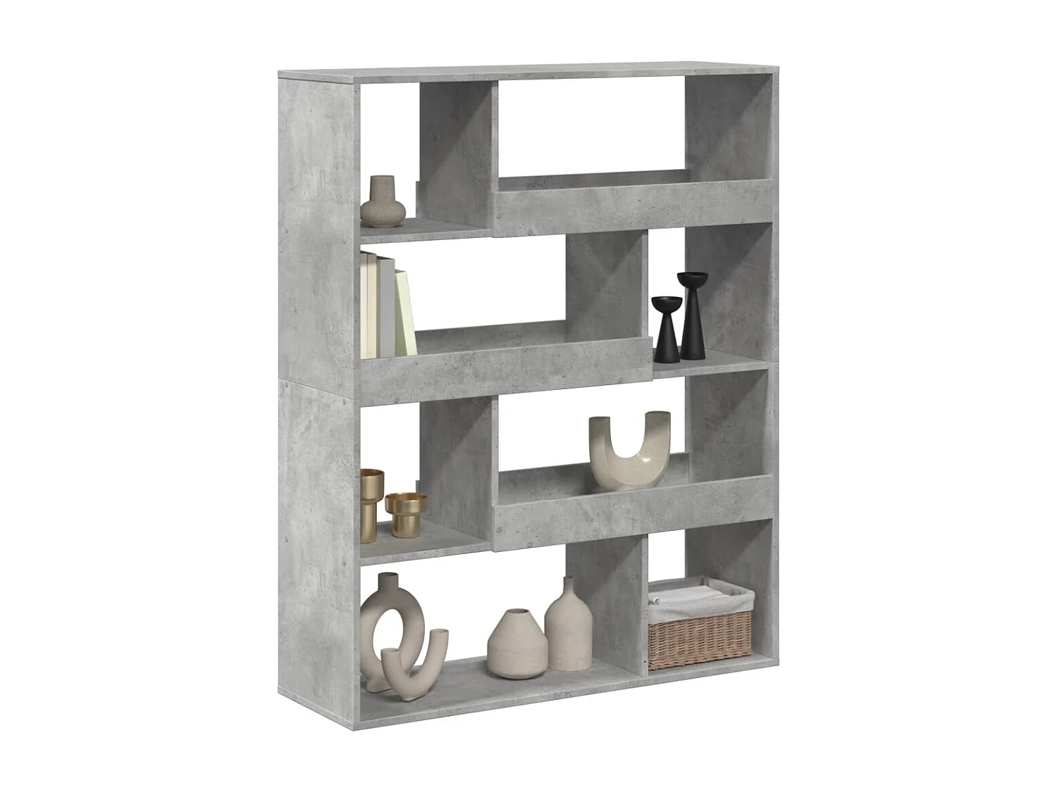 Bibliothèque | Etagère de rangement | Meuble de rangement gris béton 100x33x125,5 cm bois d'ingénierie