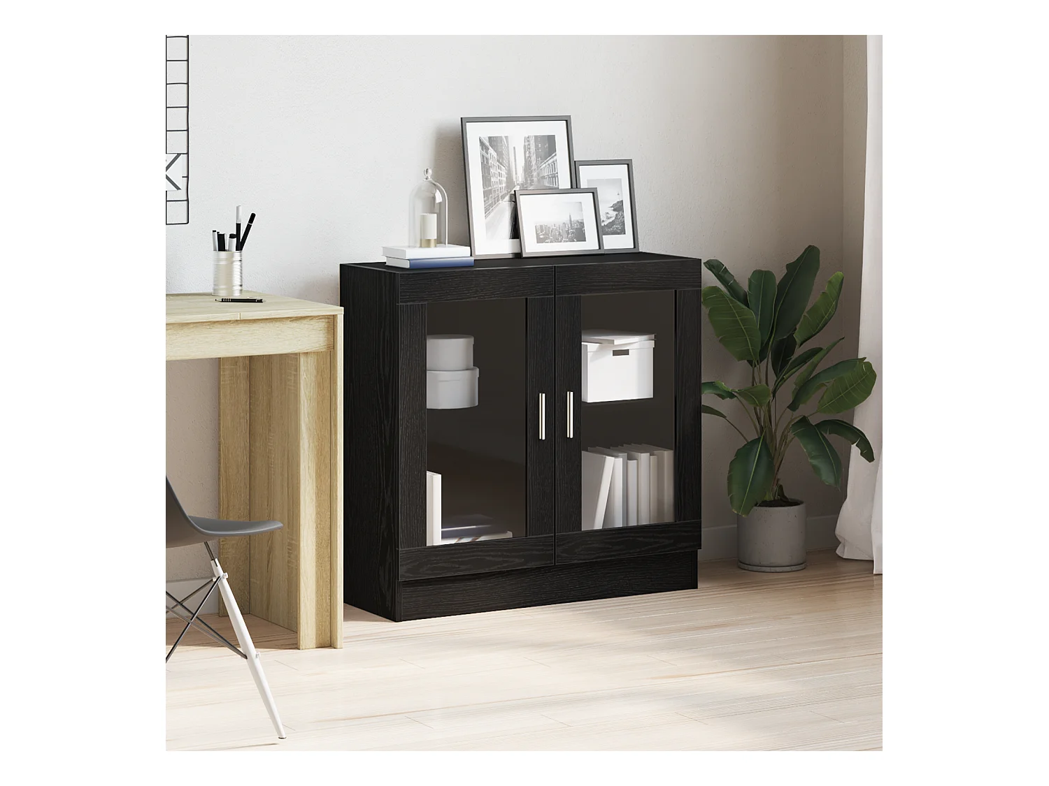 Mobile per libri | Scaffale Libri | Mobile di stoccaggio Nero Rovere 82,5x30,5x80 cm in legno ingegnerizzato