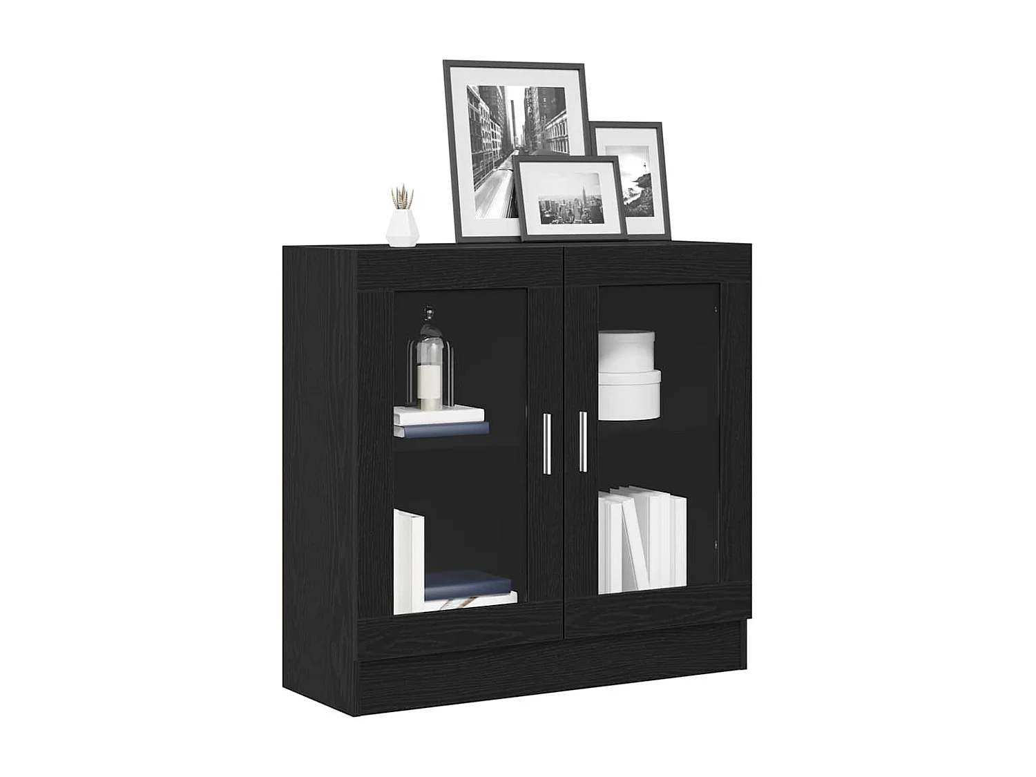 Mobile per libri | Scaffale Libri | Mobile di stoccaggio Nero Rovere 82,5x30,5x80 cm in legno ingegnerizzato