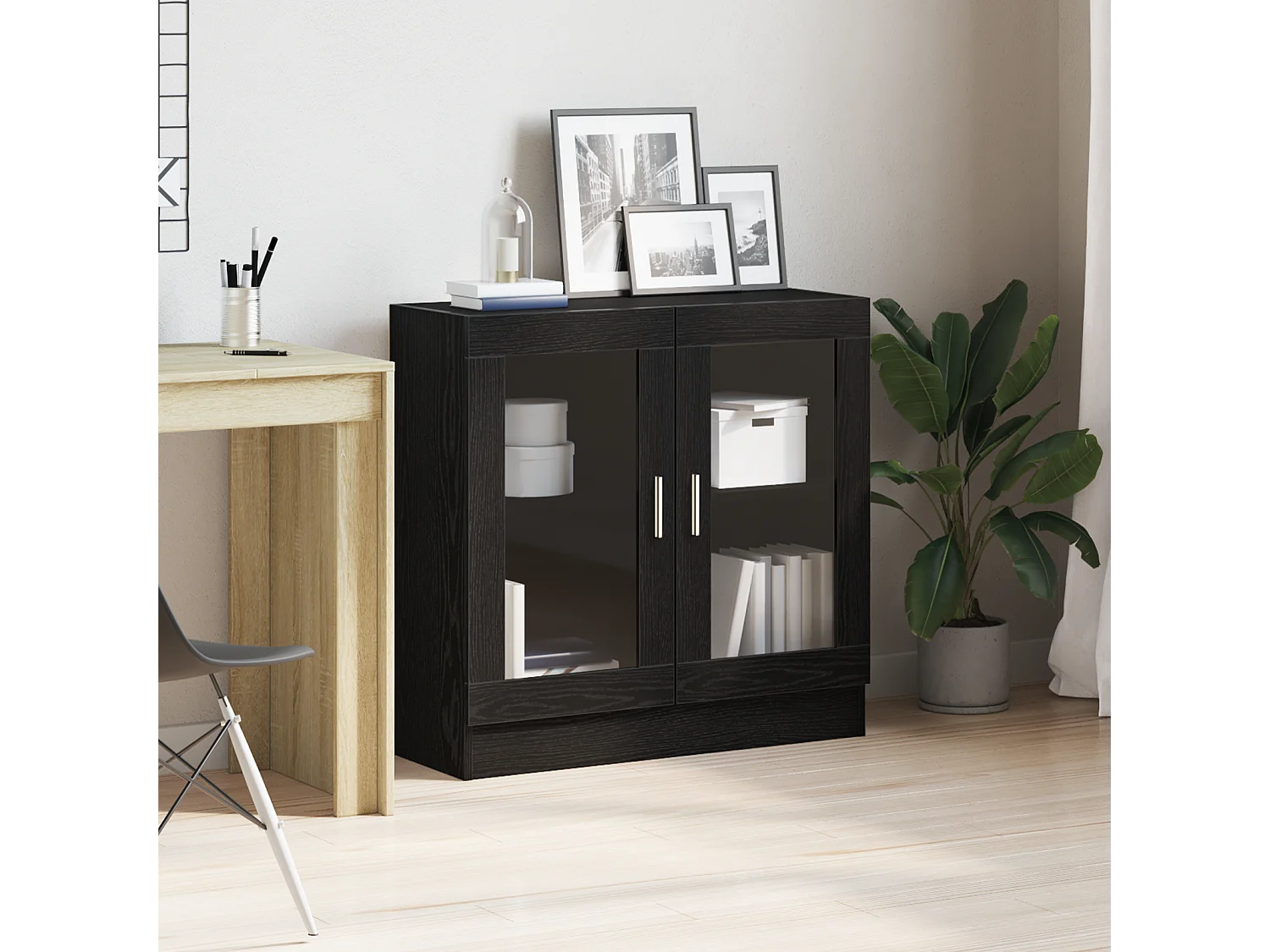 Bibliothèque | Etagère de rangement | Meuble de rangement Chêne Noir 82,5x30,5x80 cm en bois d'ingénierie