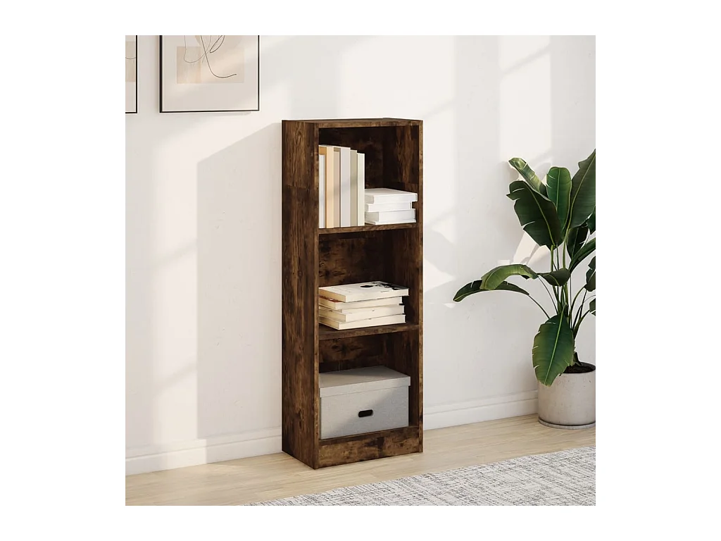 Bibliothèque | Etagère de rangement | Meuble de rangement chêne fumé 40x24x109 cm bois d'ingénierie