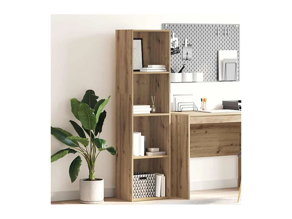 Bibliothèque | Etagère de rangement | Meuble de rangement chêne artisanal 40x30x152 cm bois d'ingénierie