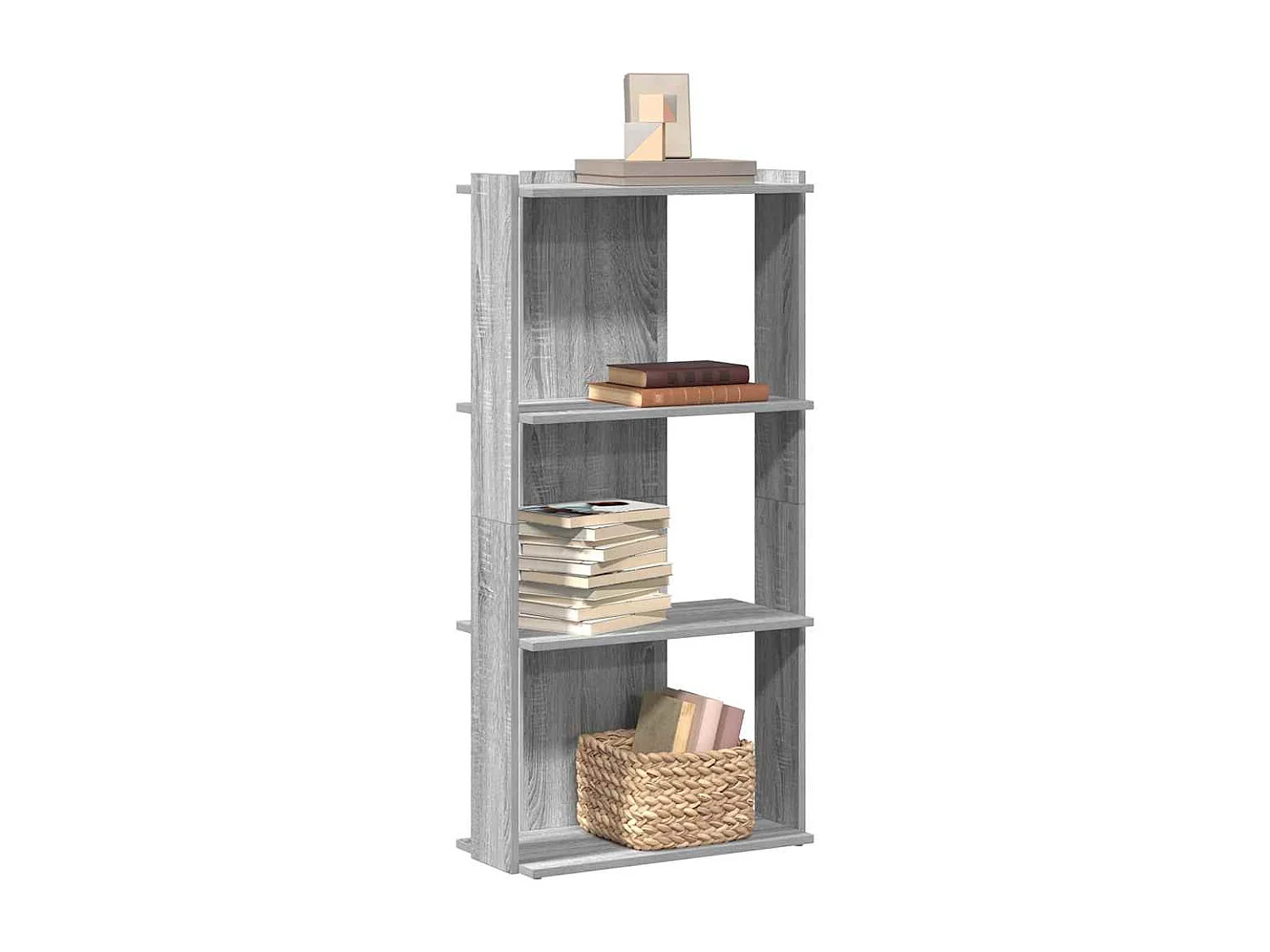 Bibliothèque | Etagère de rangement | Meuble de rangement à 3 niveaux sonoma gris 60x30x120 cm