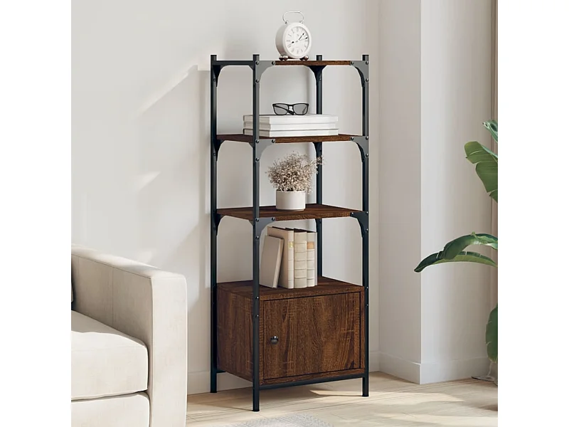 Bibliothèque | Etagère de rangement | Meuble de rangement à 3 niveaux chêne brun 41x30x109,5 cm
