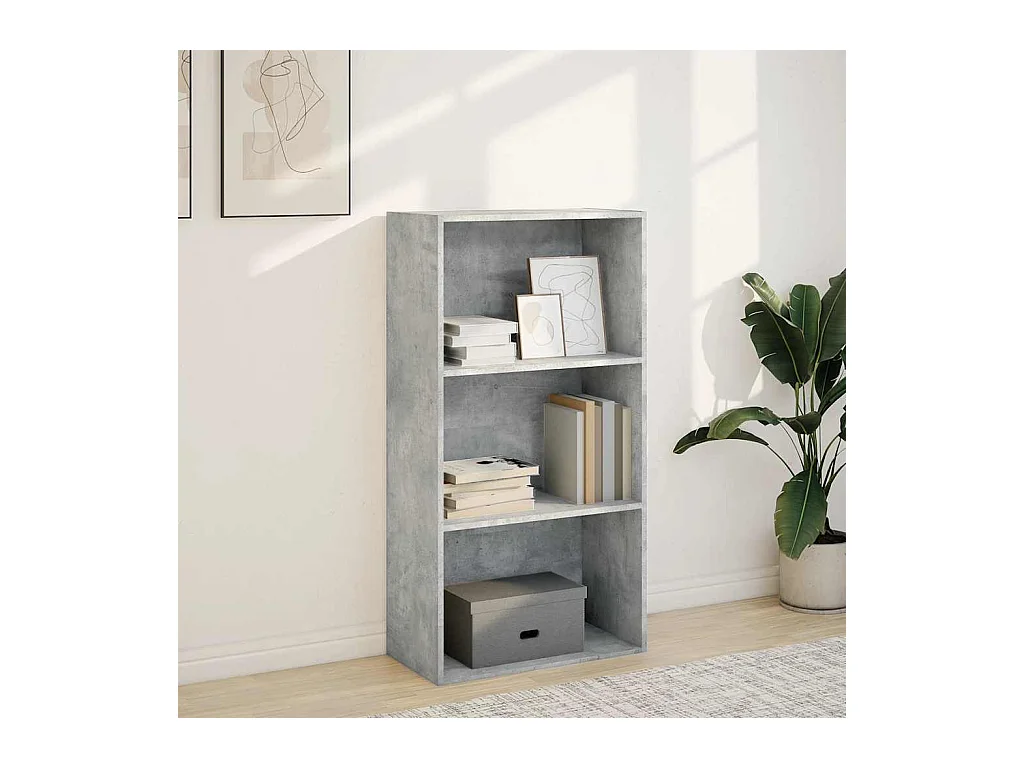 Bibliothèque | Etagère de rangement | Meuble de rangement gris béton 60x30x114 cm bois d'ingénierie