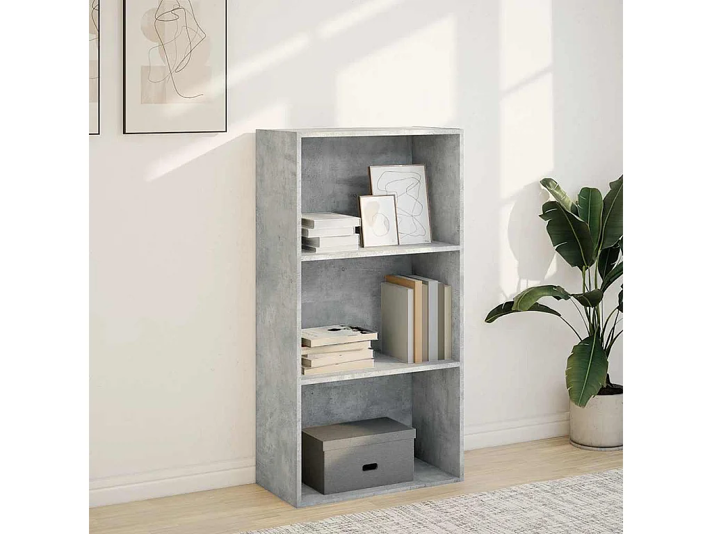 Bibliothèque | Etagère de rangement | Meuble de rangement gris béton 60x30x114 cm bois d'ingénierie