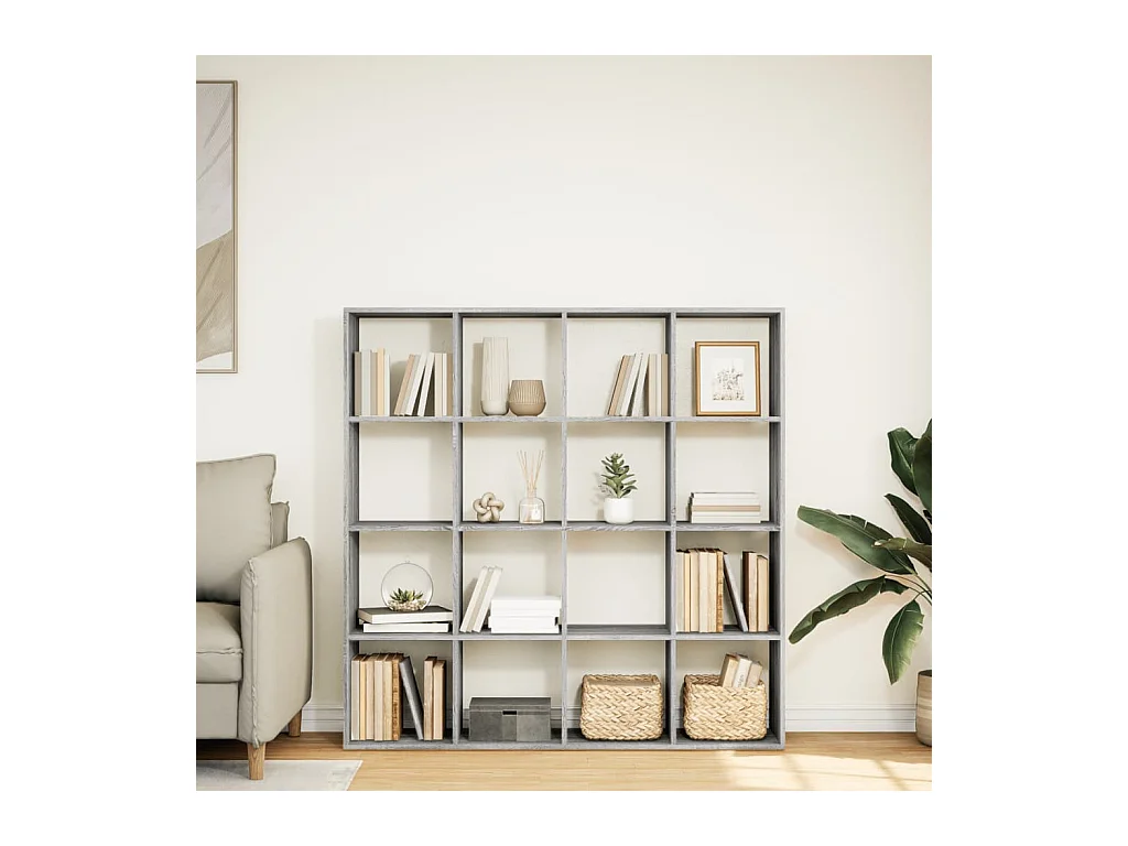 Bibliothèque | Etagère de rangement | Meuble de rangement sonoma gris 137,5x29x137,5 cm bois d'ingénierie