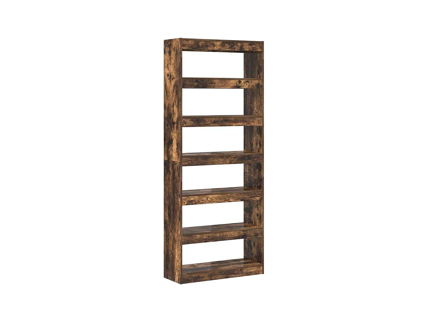 Meuble Bibliothèque | Etagère de rangement | Meuble de rangement en chêne fumé 80x30x198 cm