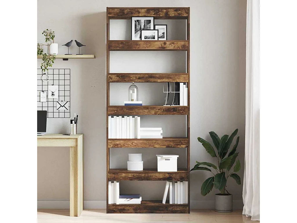 Armadio | Scaffale | Mobile di stoccaggio/Libreria in Rovere Affumicato 80x30x198 cm