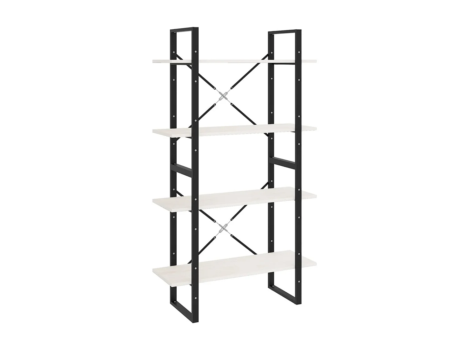Bibliothèque | Etagère de rangement | Meuble de rangement à 4 niveaux Blanc 80x30x140 cm Bois de pin massif
