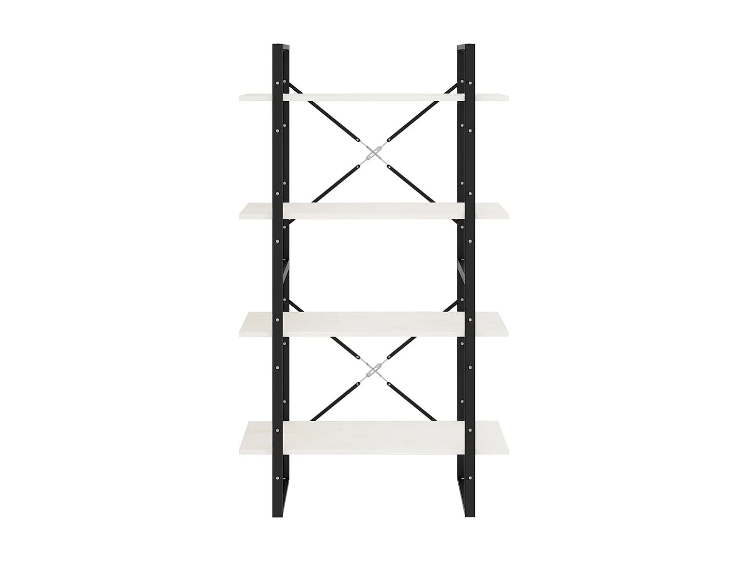 Bibliothèque | Etagère de rangement | Meuble de rangement à 4 niveaux Blanc 80x30x140 cm Bois de pin massif