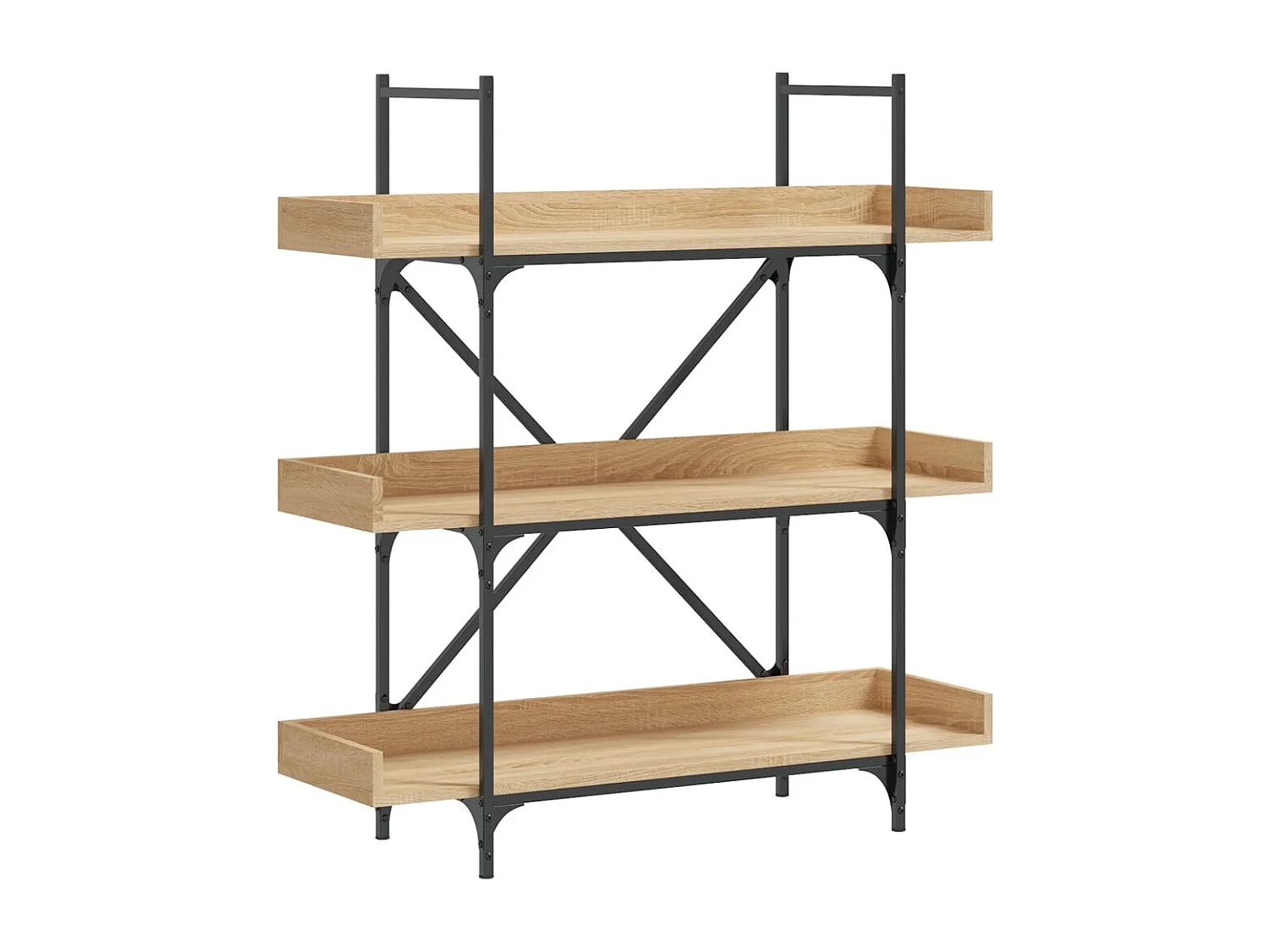 Bibliothèque | Etagère de rangement | Meuble de rangement à 3 niveaux chêne sonoma 100x33x108,5 cm