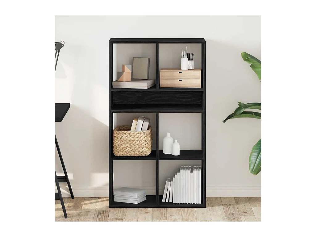 Bibliothèque | Etagère de rangement | Meuble de rangement noir 66x31x112 cm bois d'ingénierie