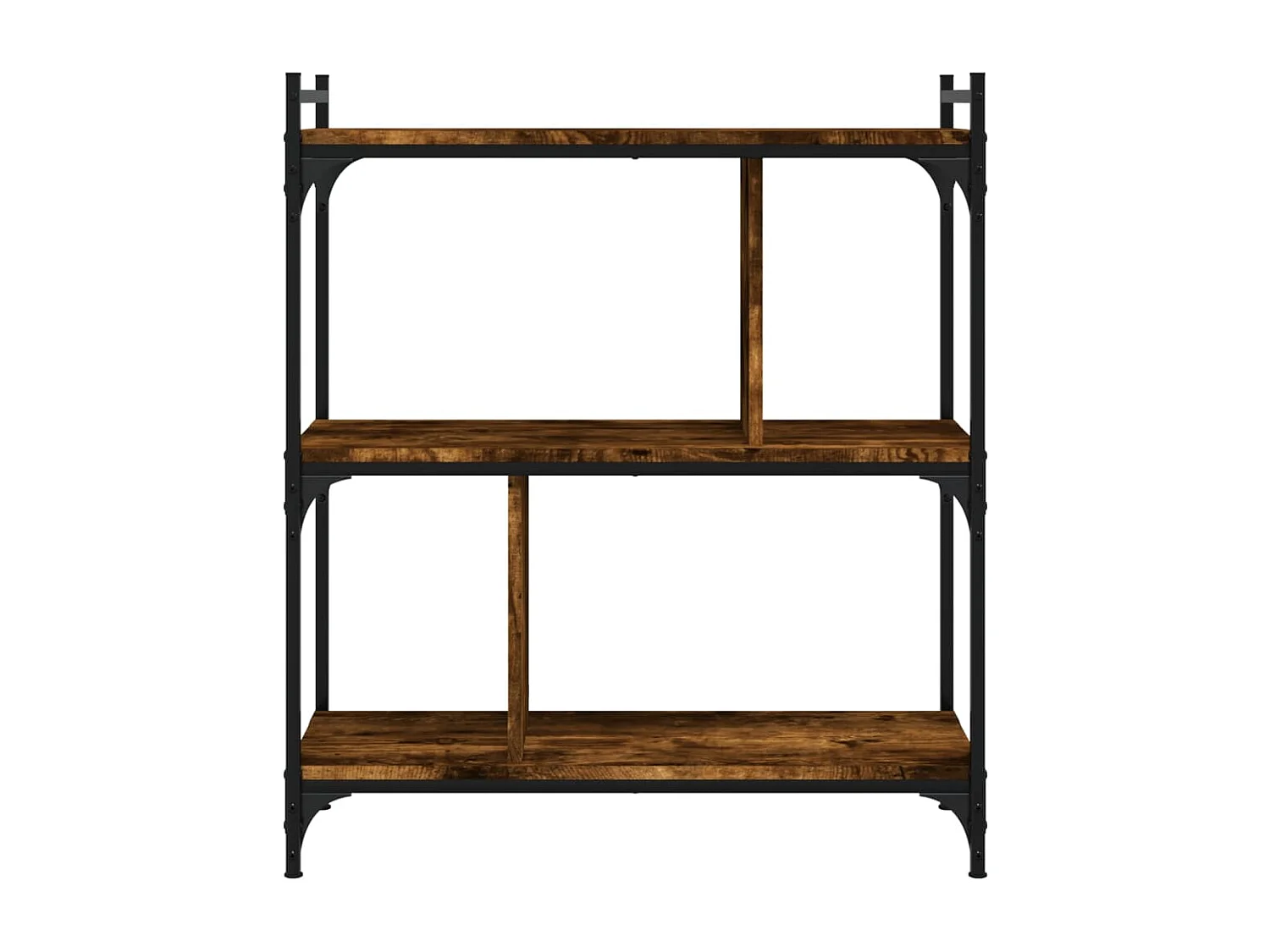 Bibliothèque | Etagère de rangement | Meuble de rangement 3 niveaux chêne fumé 76x32x88 cm bois d'ingénierie