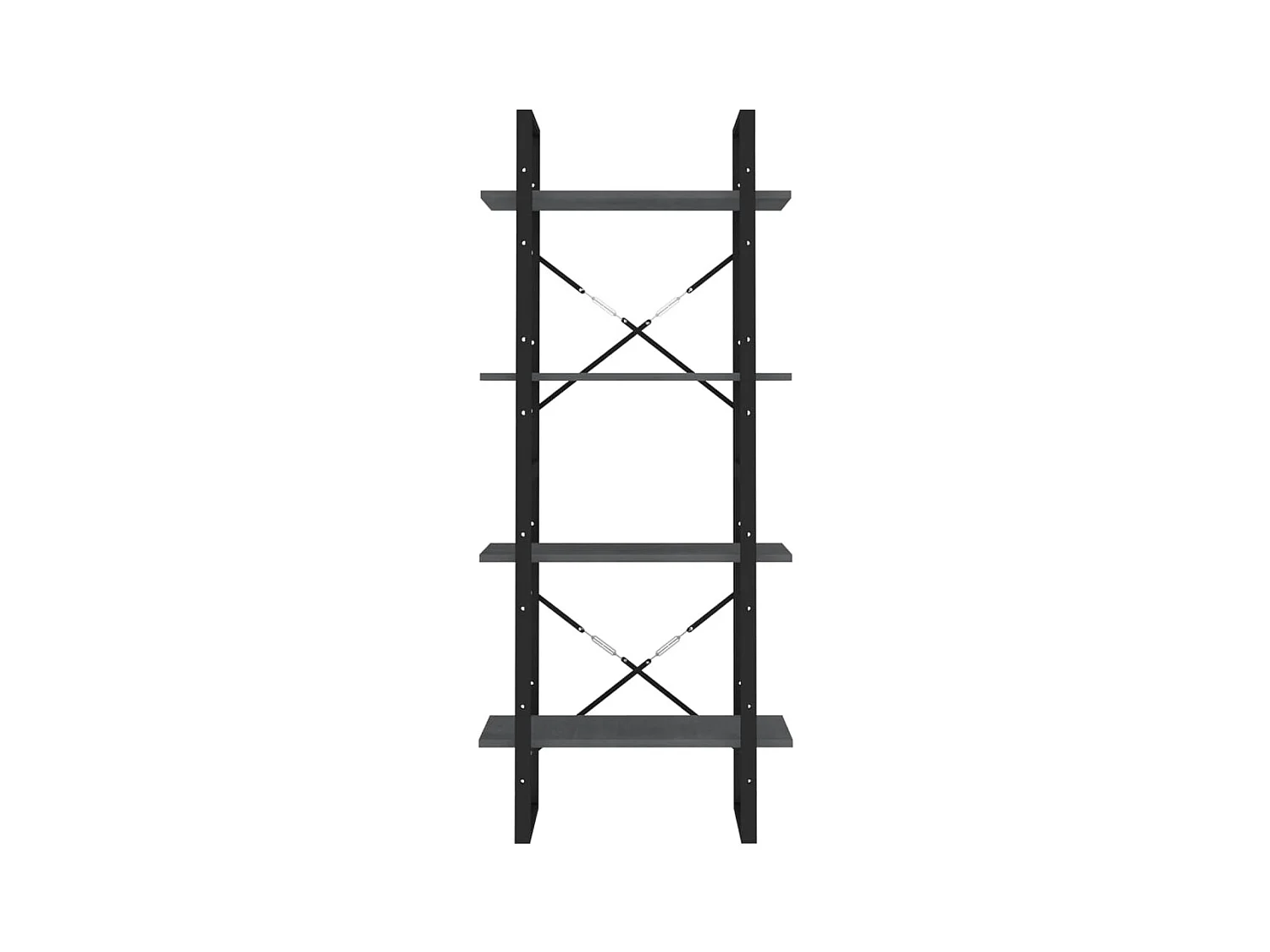 Bibliothèque | Etagère de rangement | Meuble de rangement à 4 niveaux Gris 60x30x140 cm Bois de pin massif