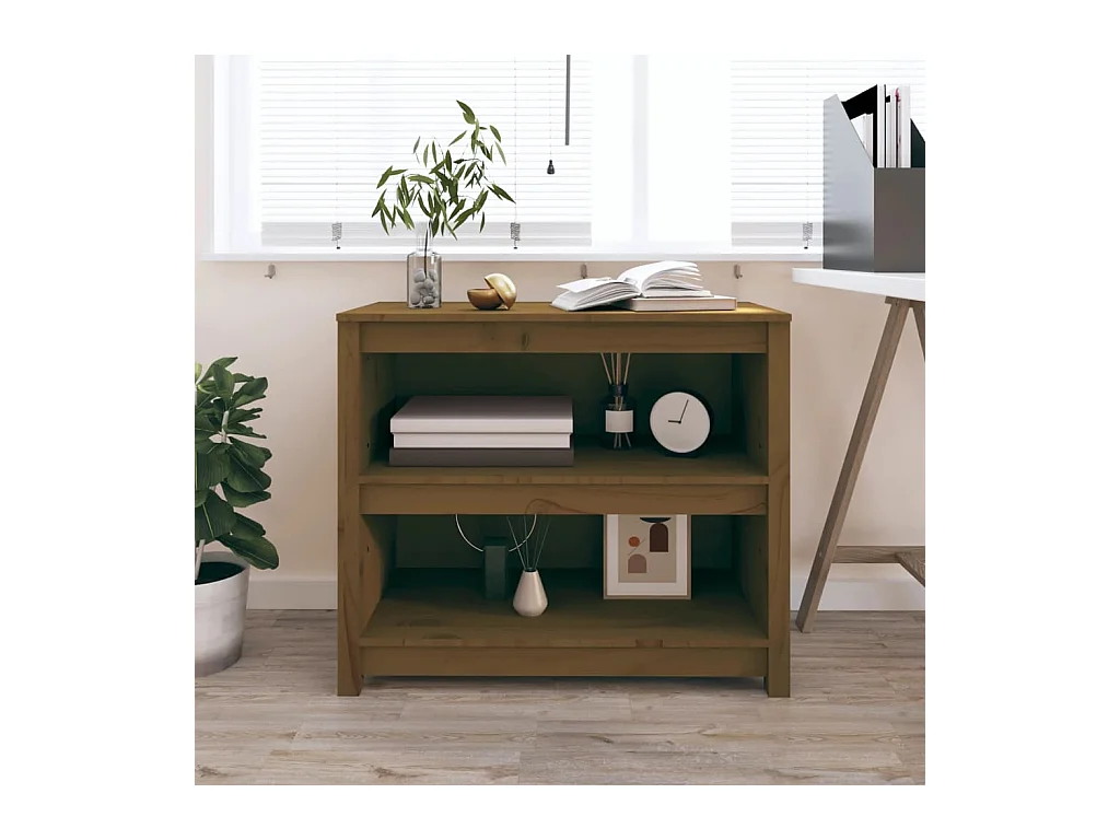 Bibliothèque | Etagère de rangement | Meuble de rangement Marron miel 80x35x68 cm Bois de pin massif