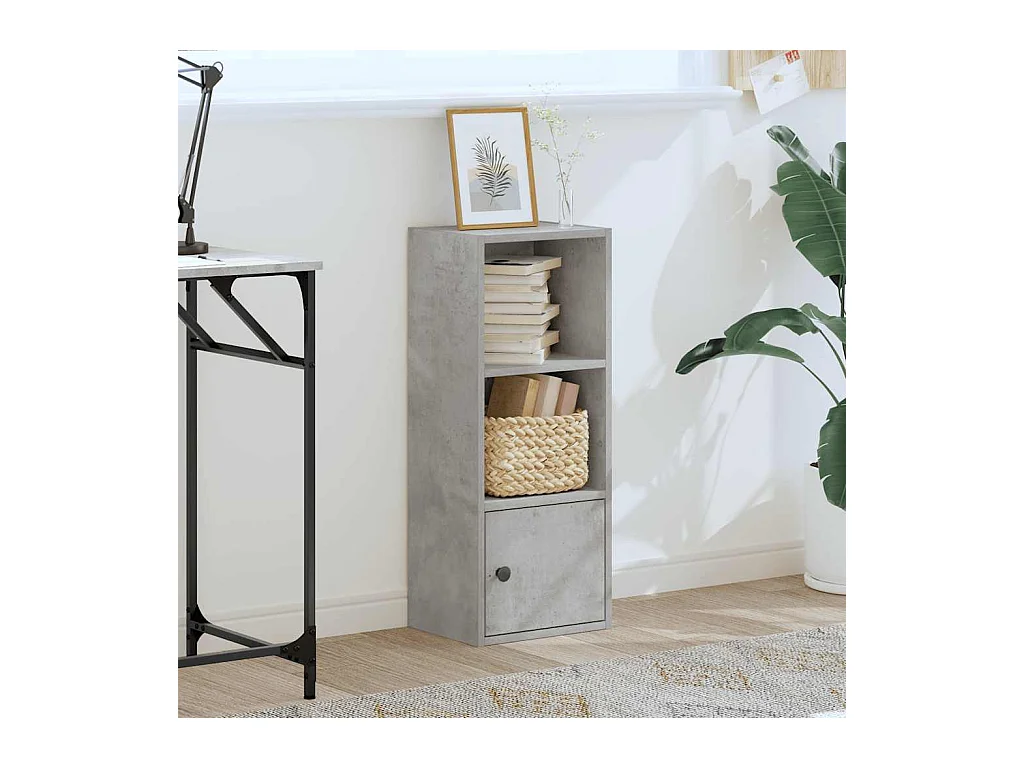Bibliothèque | Etagère de rangement | Meuble de rangement gris béton 31x24x77 cm bois d'ingénierie