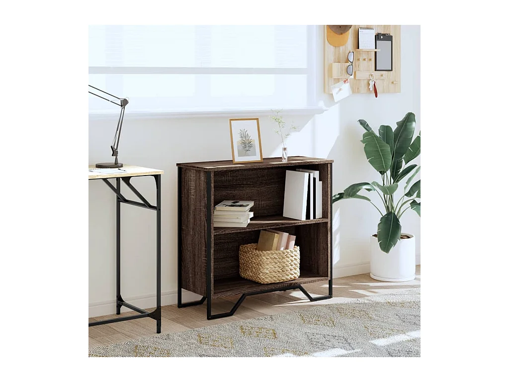 Bibliothèque | Etagère de rangement | Meuble de rangement chêne marron 80x31x74,5 cm bois d'ingénierie