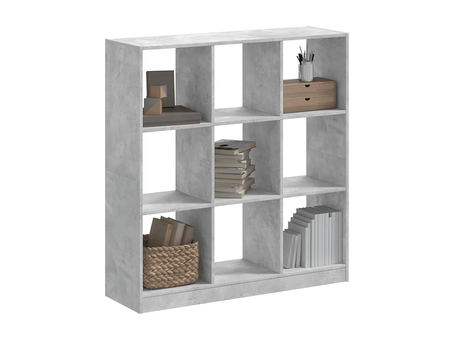 Libreria | Scaffale | Mobile di stoccaggio Grigio Cemento 102x32x108 cm in Legno Multistrato