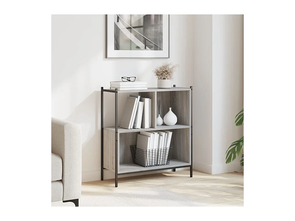 Bibliothèque | Etagère de rangement | Meuble de rangement sonoma gris 72x28x77,5 cm bois d'ingénierie