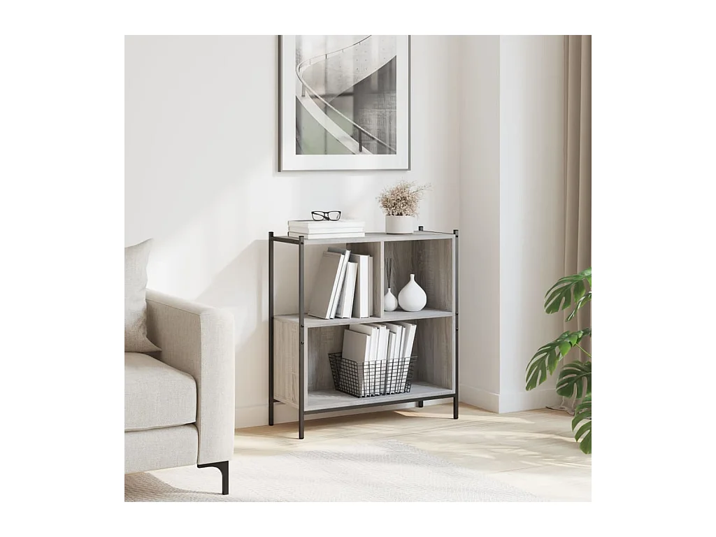 Bibliothèque | Etagère de rangement | Meuble de rangement sonoma gris 72x28x77,5 cm bois d'ingénierie