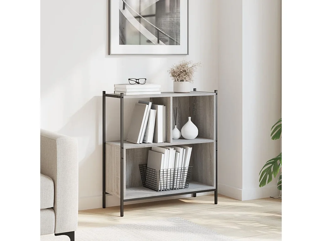 Bibliothèque | Etagère de rangement | Meuble de rangement sonoma gris 72x28x77,5 cm bois d'ingénierie