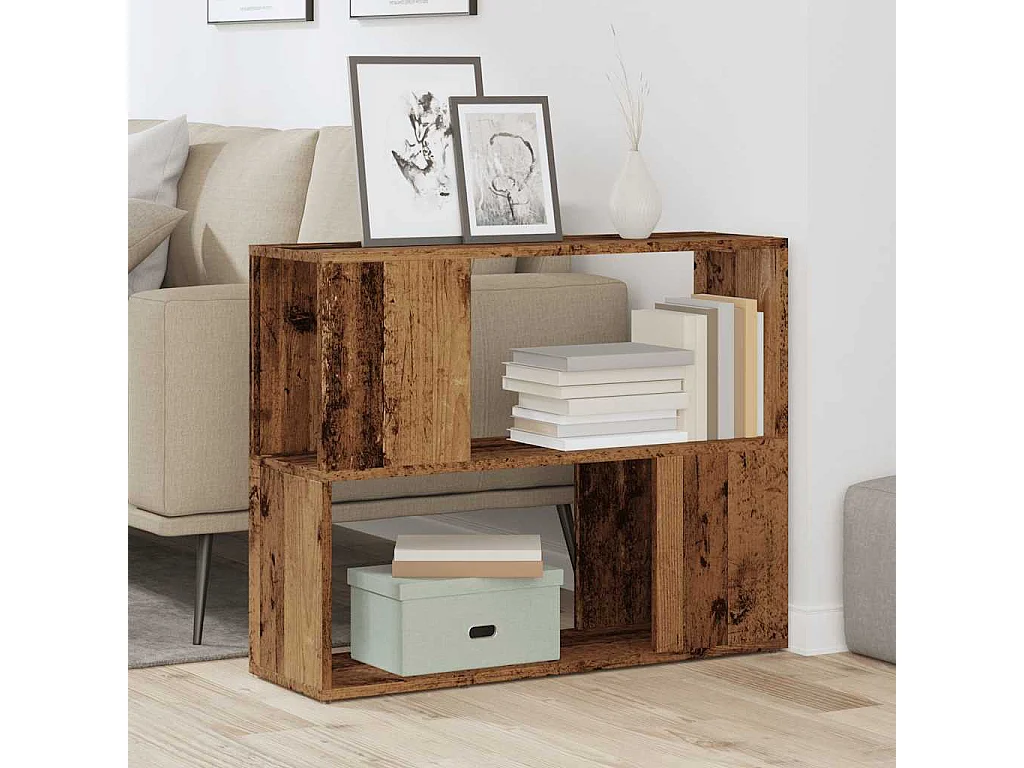 Bibliothèque | Etagère de rangement | Meuble de rangement vieux bois 80x24x63 cm