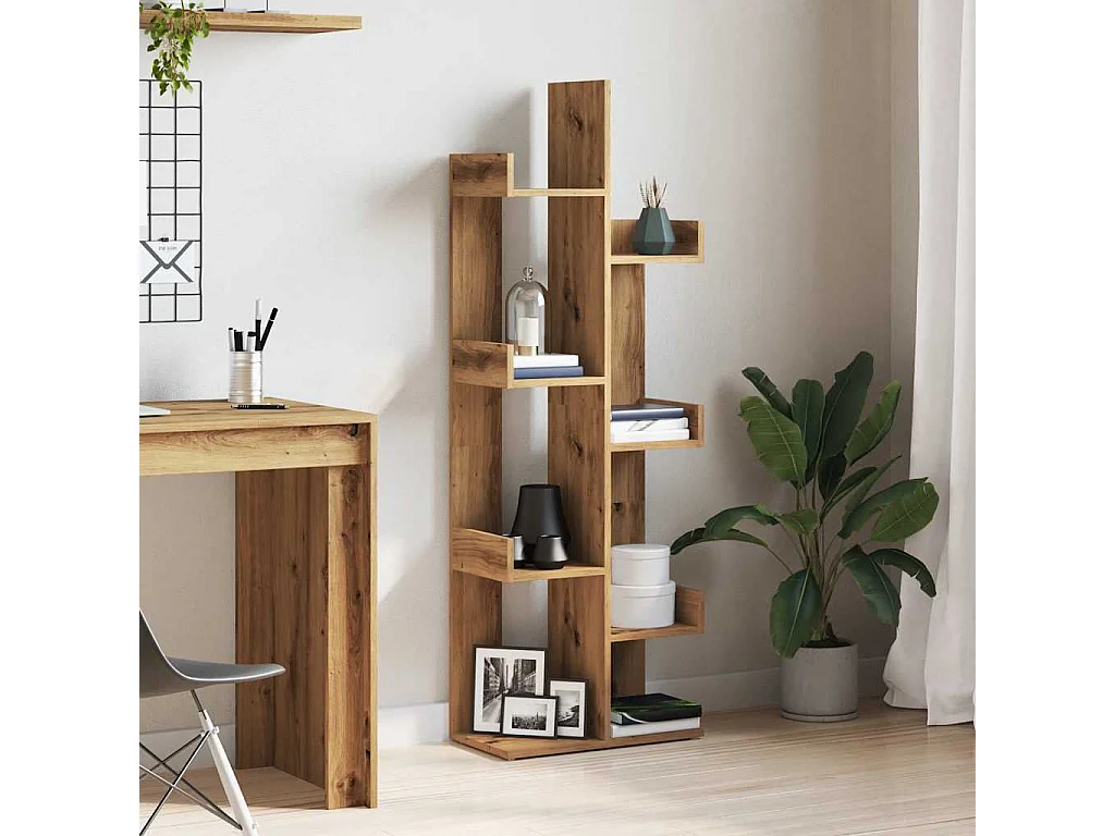 Libreria | Scaffale | Mobile di stoccaggio Rovere Artigianale 48x25,5x140 cm Legno Multistrato