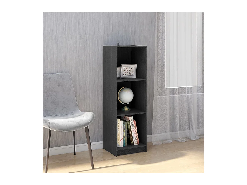 Libreria | Scaffale | Mobile di stoccaggio Divisorio Grigio 36x33x110 cm Legno Massello di Pino