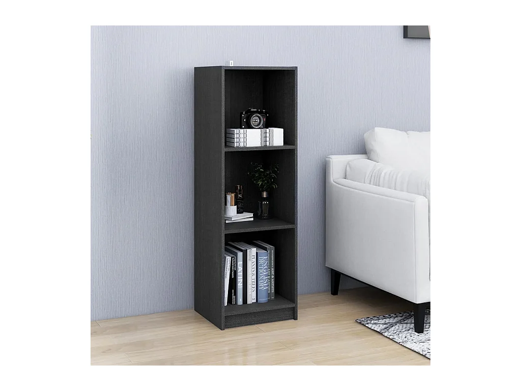 Libreria | Scaffale | Mobile di stoccaggio Divisorio Grigio 36x33x110 cm Legno Massello di Pino