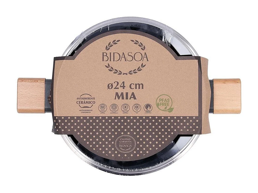 Cacerola Mia Bidasoa con tapa aluminio prensado gris Ø24 cm