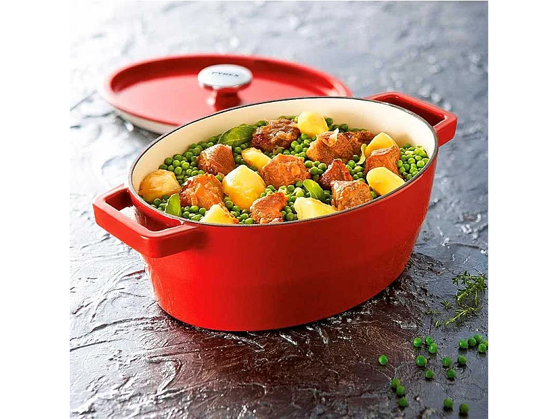 Cacerola Slow Cook Pyrex 3,8L hierro fundido rojo Ø29 cm