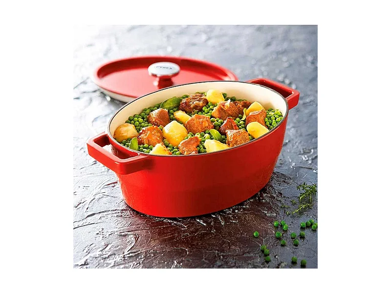 Cacerola Slow Cook Pyrex 3,8L hierro fundido rojo Ø29 cm