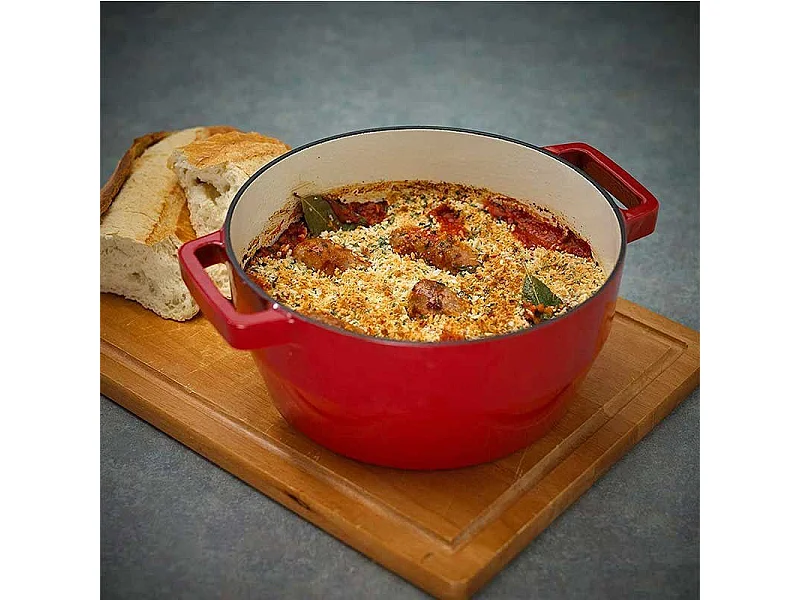 Cacerola Slow Cook Pyrex 3,6L hierro fundido rojo Ø24 cm