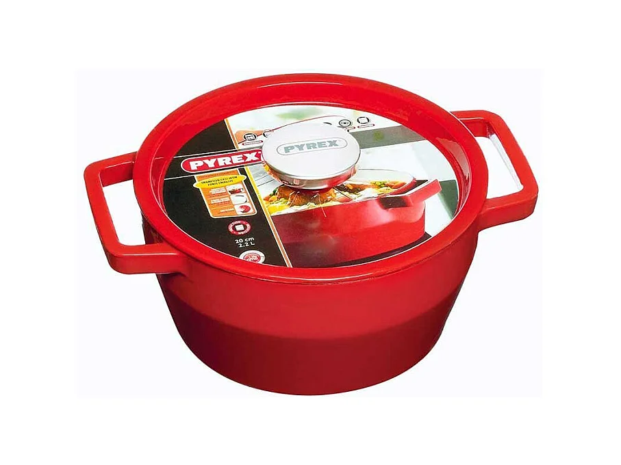 Cacerola Slow Cook Pyrex 2,2L hierro fundido rojo Ø20 cm