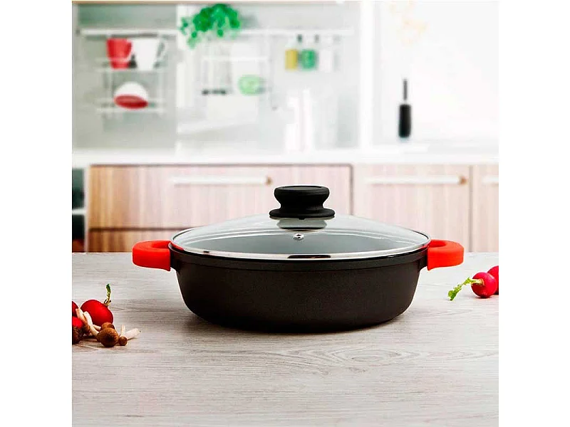 Tartera Intense Quid asas de baquelita negro/rojo Ø28x7,5 cm