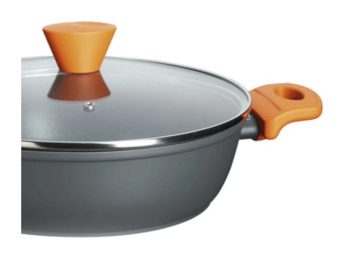 Set de 2 cacerolas Wind antiadherente aluminio naranja Ø26/Ø28 cm